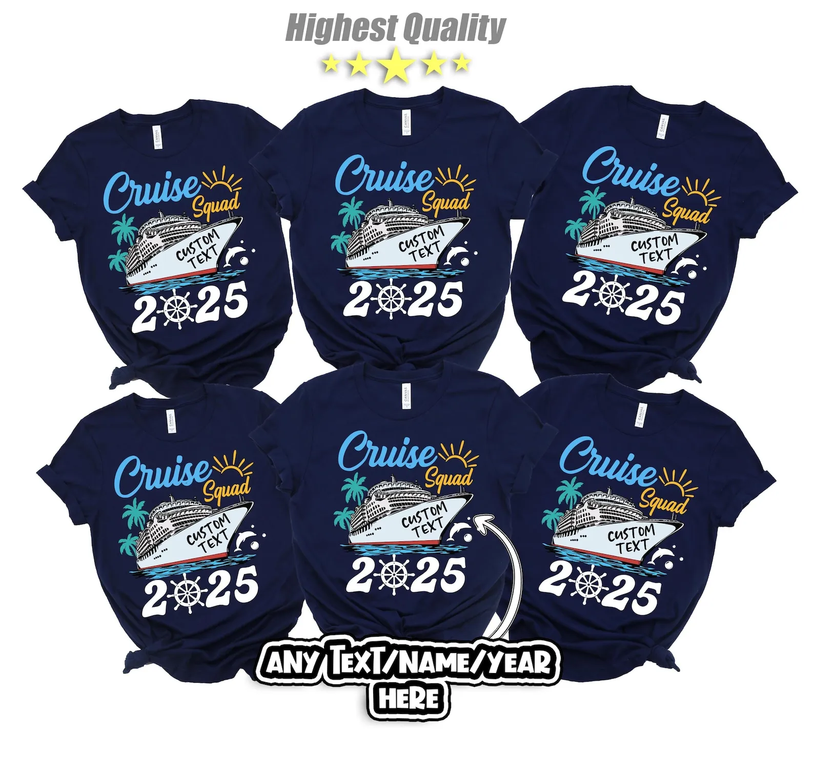 Custom Yacht Cruise Design 2026 Shirt Unisex Custom Text Name Year Cruise Squad  Group Shirt for 2026 Season Party Vacation Tee