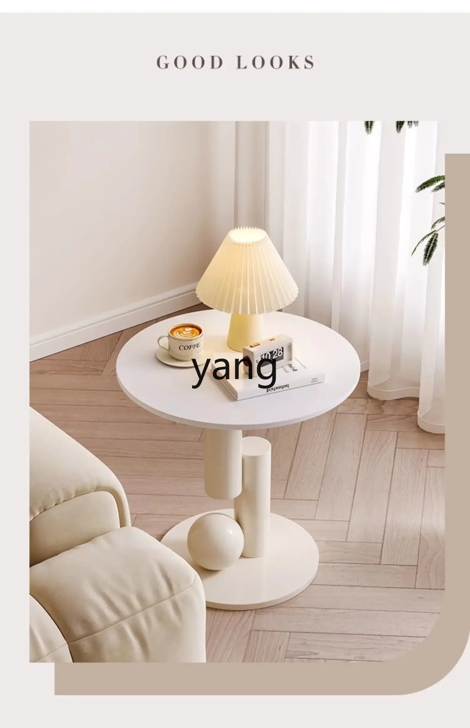 yjq cream wind rock slab edge few household small apartment living room sofa corner few simple bedside small round table