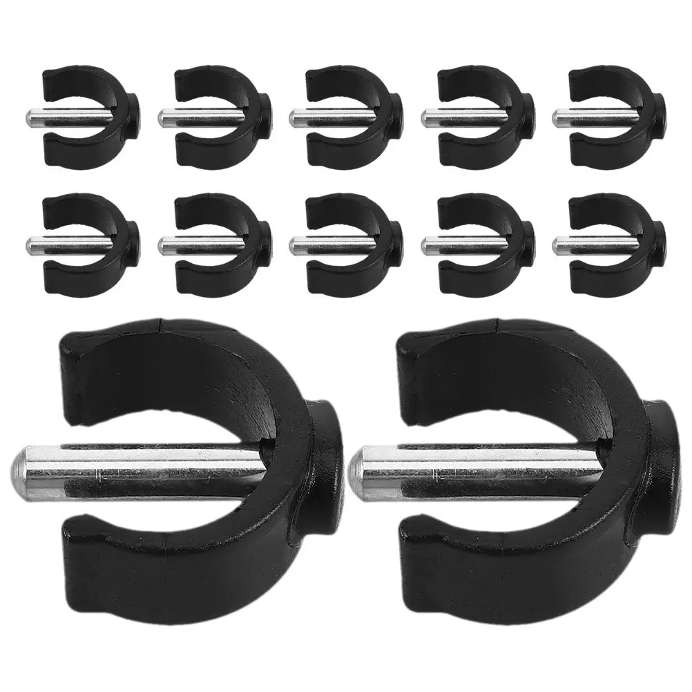 12Pcs Walking Cane Parts C-Clamp for Cane Steel C Clips Replacement Pin Locks Strong Fastening Outdoor Use Stability for Elderly