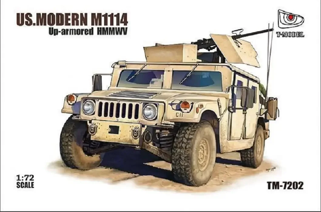 T-Model 1/72 TM-7202 US Modern M1114 Up-Armored HMMWV w/GPK Turret Model Kit