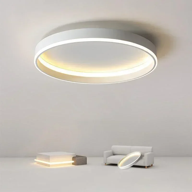 Lámpara de techo LED moderna, candelabro de techo minimalista para dormitorio, sala de estar, comedor, pasillo, Circular, decoración interior del