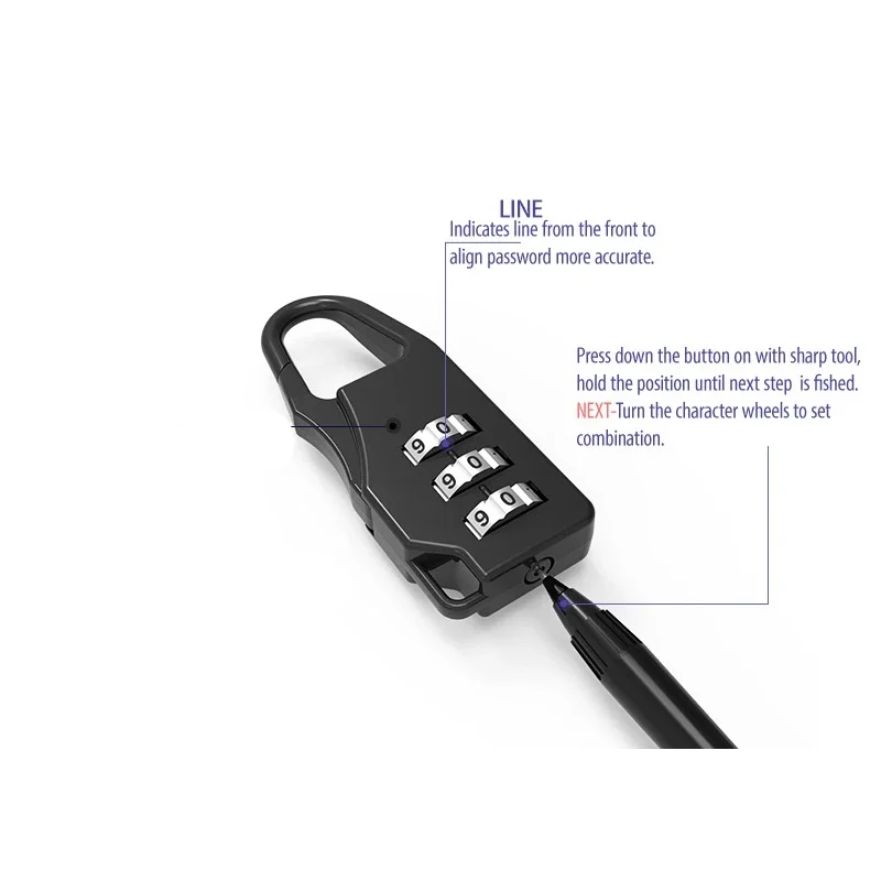 3 Digits Multi-Color Mini Password Code Combination Padlock Suitcase For Luggage Travel  Keyed Anti-thieft Door Lock Escape room