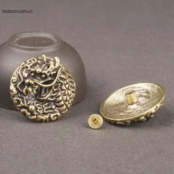 Pure Brass Dragon head Decorative Buckle Fashion Wallet Rivet Button DIY Leather Bag Backpack Belt Screw Buckles Accessories