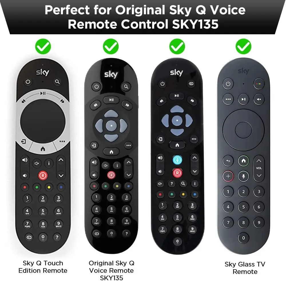 Silicone Cover for Sky Q Voice Remote Sky Glass Remote Protective Silicone Case SKY Q Remote Sleeve Battery Back Protector