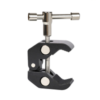 Magic Arm Multi Functional Ballhead Clamp Double Ball Adapter Shoe Mount Adapte For Monitor Led Light Video 1/4\