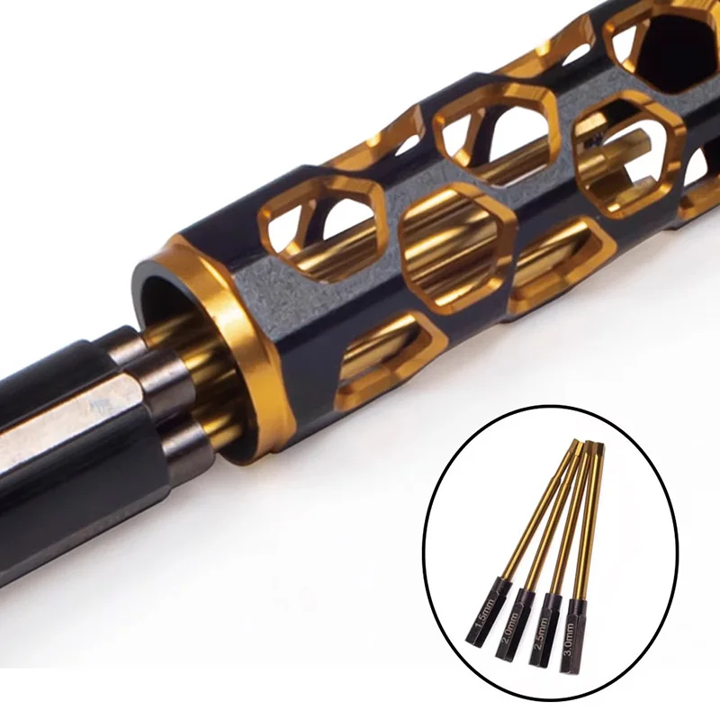 4-in-1 مجموعة مفك سداسية 1.5 2.0 2.5 3.0 مللي متر مناسبة لطائرة بدون طيار Fpv/سيارة التحكم عن بعد/طائرة هليكوبتر/نموذج طائرة/أداة إصلاح نموذج باخرة