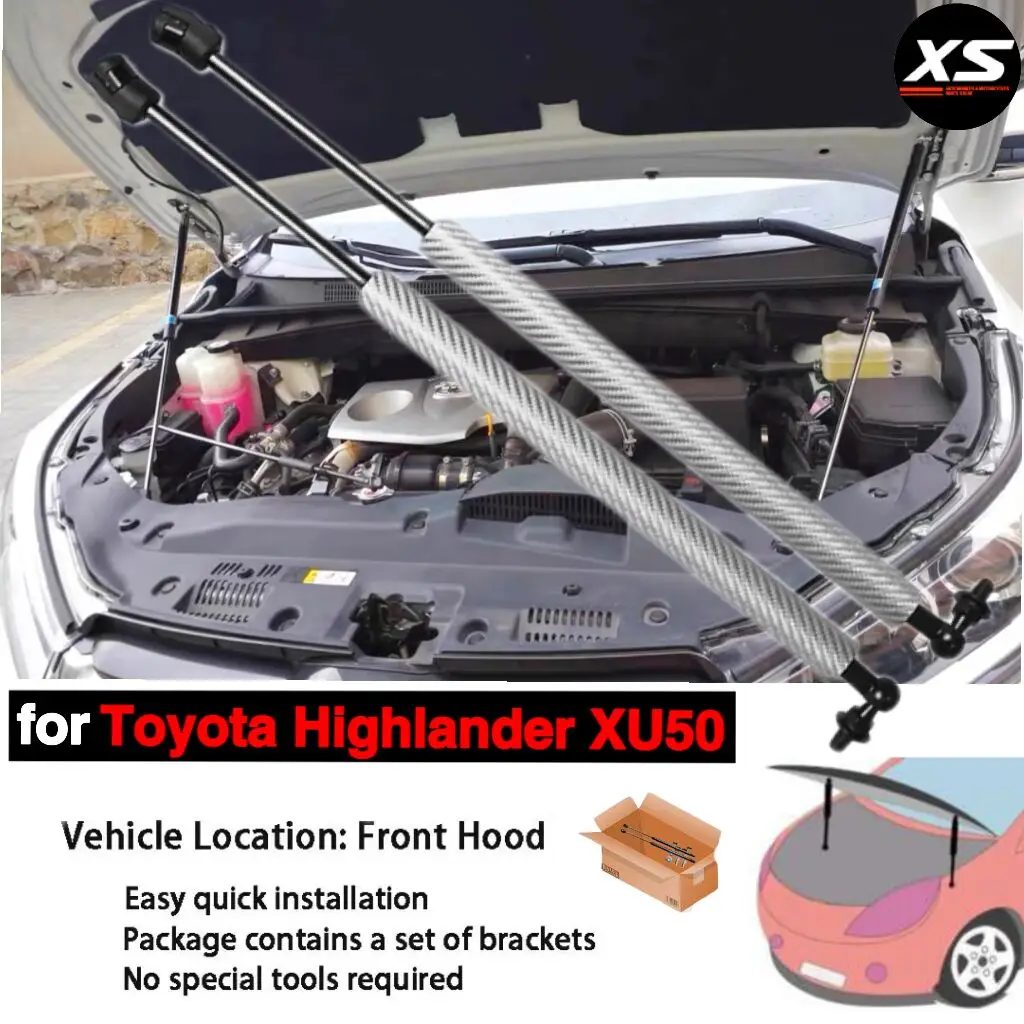 

For Toyota Highlander Kluger XU50 2014-2019 Front Hood Bonnet Modify Gas Struts Lift Support Shocks Carbon Fiber Damper Pistons