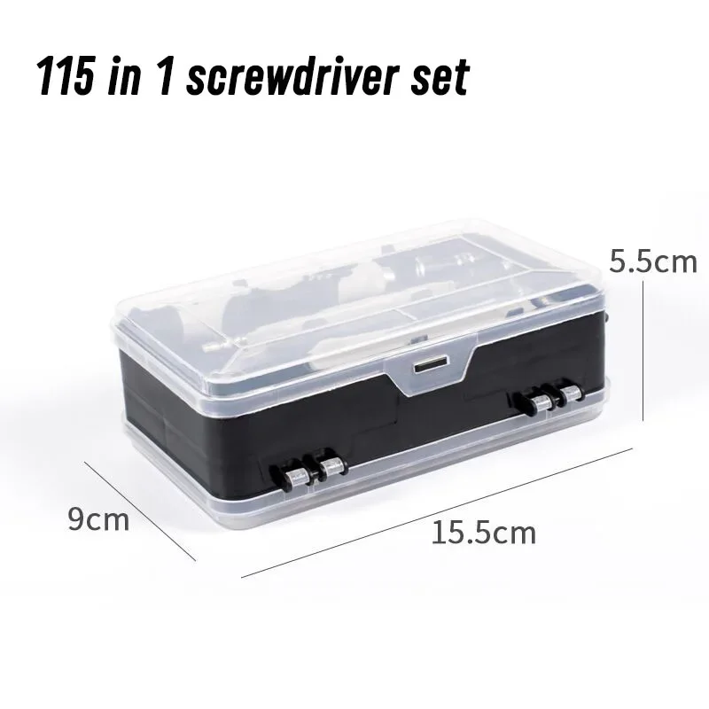 For Electronics PC Mobile & Household Repair Tools Professional 115-in-1 Screwdriver Kit Hardened Steel Precision Bit Set