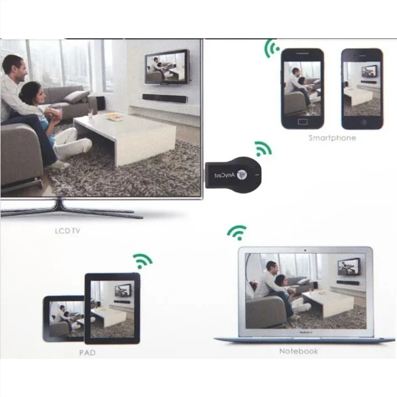 Anycast M2 TV Stick HDMI-متوافق مع Full HD 1080P Miracast DLNA Airplay WiFi عرض استقبال دونغل لنظام التشغيل Windows Andriod iOS S02