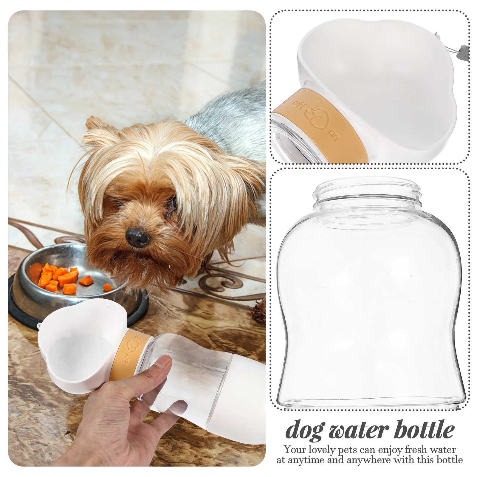 

Portable Dog Bottle Leak-Proof Pet Water Dispenser For Puppy Small Pets Outdoor Hiking Travel Clear Design Wear-Resistant