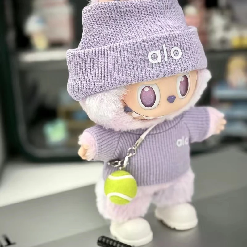 Ensemble de vêtements de sport pour Mini poupée Labubu 15/17cm, sweat-shirt tricoté, pendentif Labubu, accessoires pour vêtements, cadeau d'anniversaire