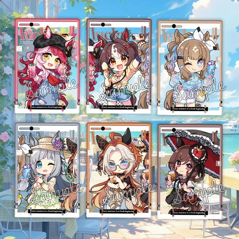 Porte-clés transparent en acrylique Uma Musume Pretty Derby × ANIPLUS Cafe, avec pendentif Special Week et Silence Suzuka