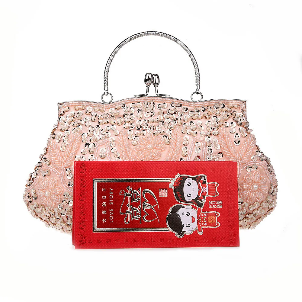 New Fashion Retro Women Evening Bags Beaded Ladies Clutch Purse Shoulder Chain Wedding Party Handbags Bags Purses and Handbags