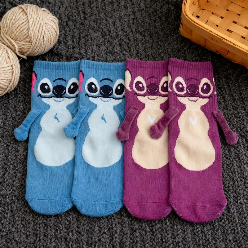 Vendita calda Disney & Stitch 2025 Nuovi calzini da cartone animato Calzini corti carini per bambini Primavera e autunno inverno Calzini casual da donna Regalo