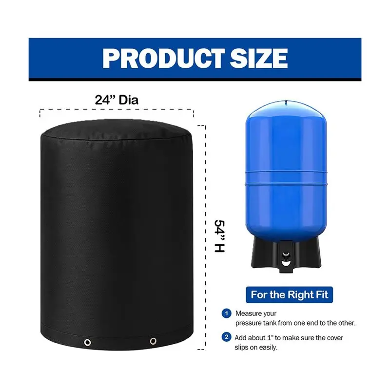 ABMH-غطاء خزان ضغط الآبار الدائري المعزول 24 بوصة عمق × 34 بوصة ارتفاع (5 ° F)، غطاء مضخة مياه سميك مكون من 3 طبقات #6