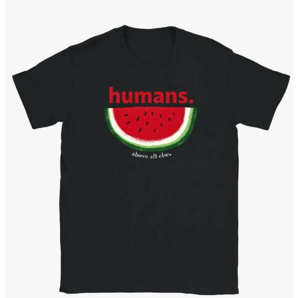 Humans Above All Else Watermelon Classic Unisex Crewneck T-shirt Short Sleeve T-shirts Unisex Women Men Cotton Tops