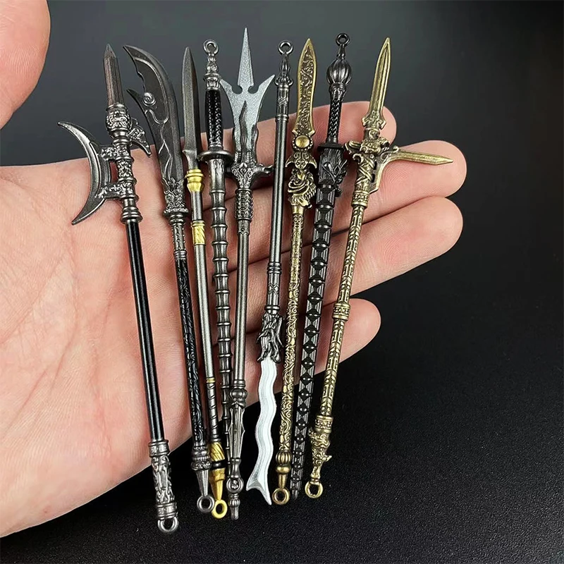 Mini Katana Fake Sword Chinese Metal Decorative Small Decoration Miniature Items Sculptures & Figurines Desk Accessories Bedroom