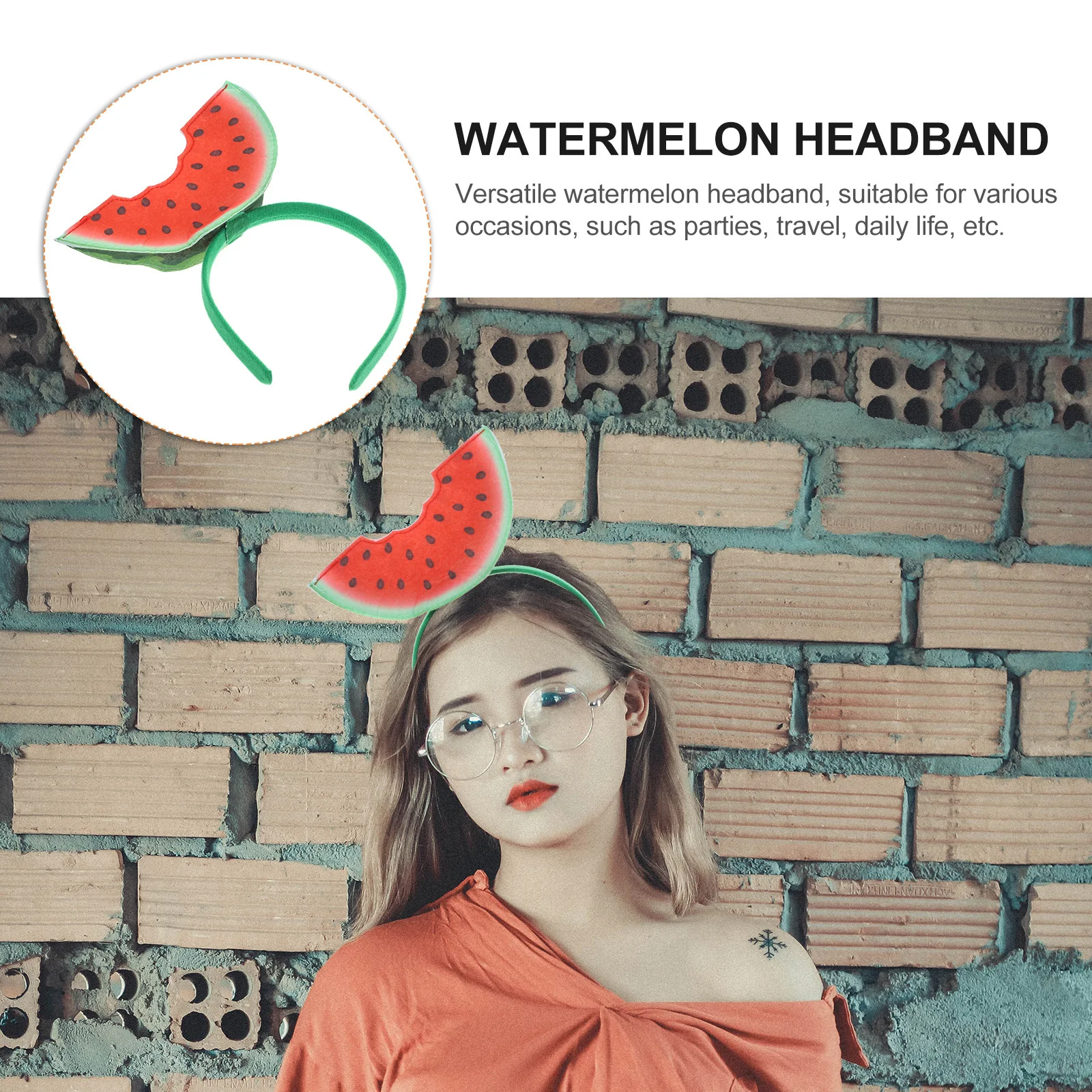 

Eyecatching Watermelon Headband Headpiece Soft Comfortable Versatile Occasions Watermelon Headband