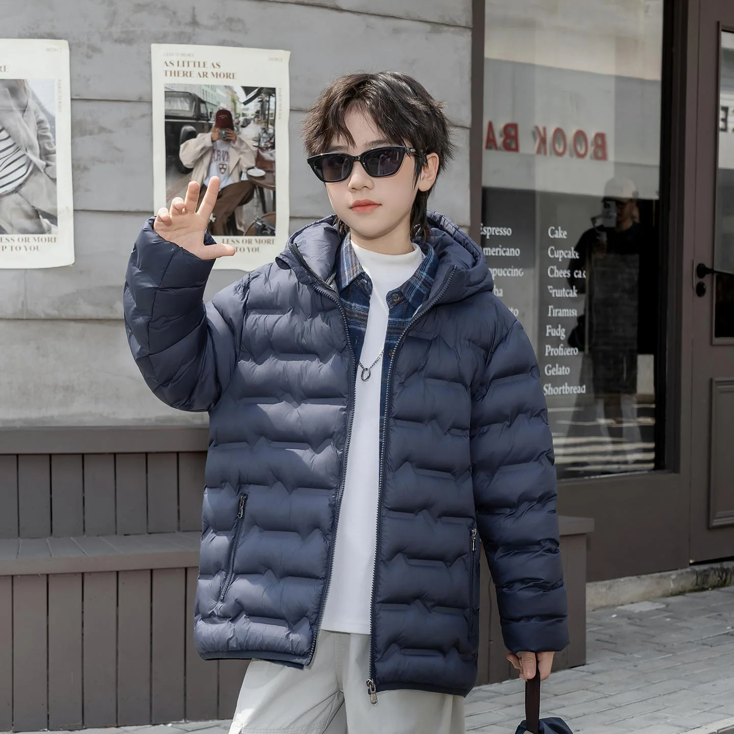 

6-17Y Boys Winter Thick Warm Cotton Padded Outwear Teenager Kids Windproof Outdoor Cotton Content Coat Children Garment