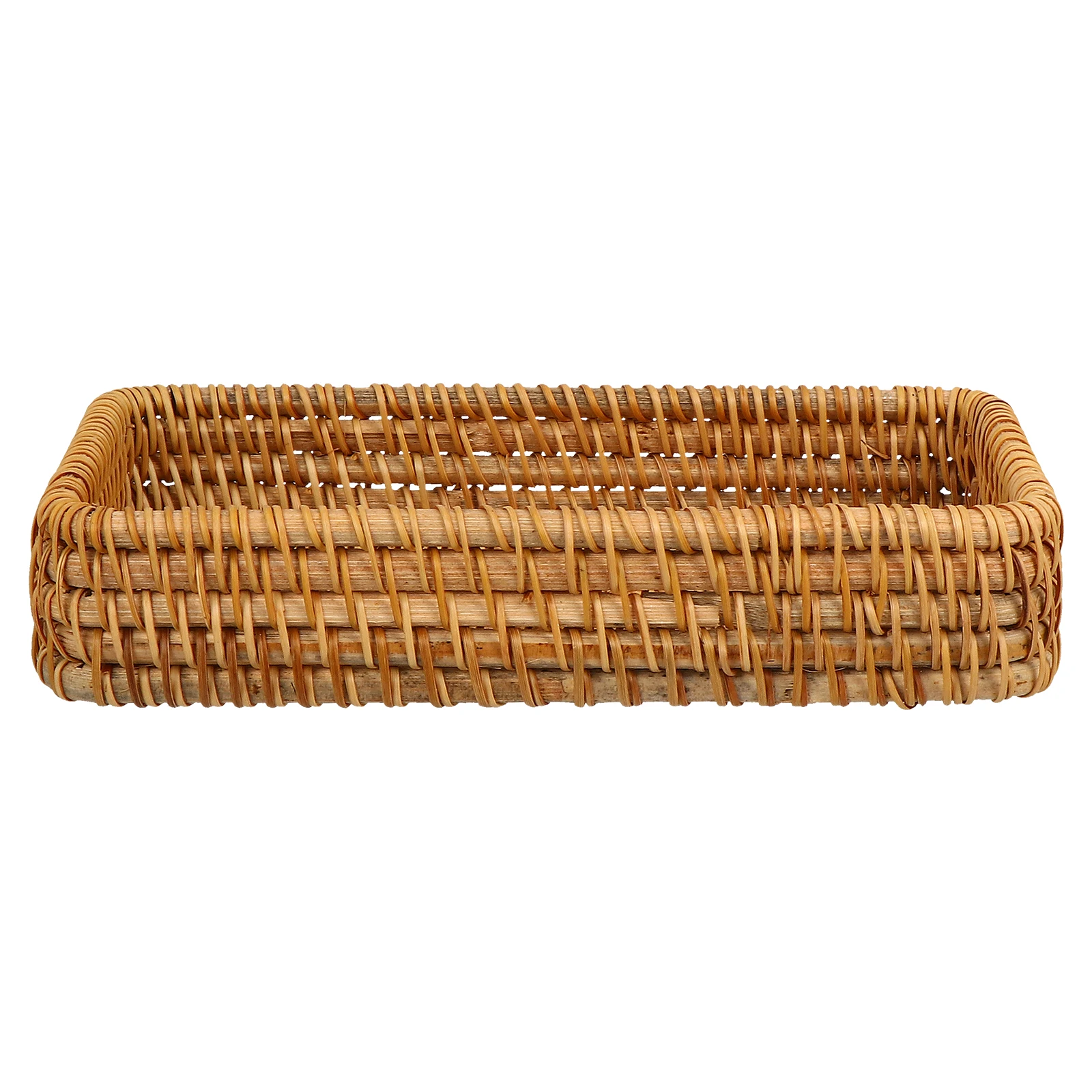 

Desktop Storage Basket Brown Woven Multi-purpose Rattan Autumn Vines Home Hotel Container Fruit Snack Kitchen Picnic Organizing