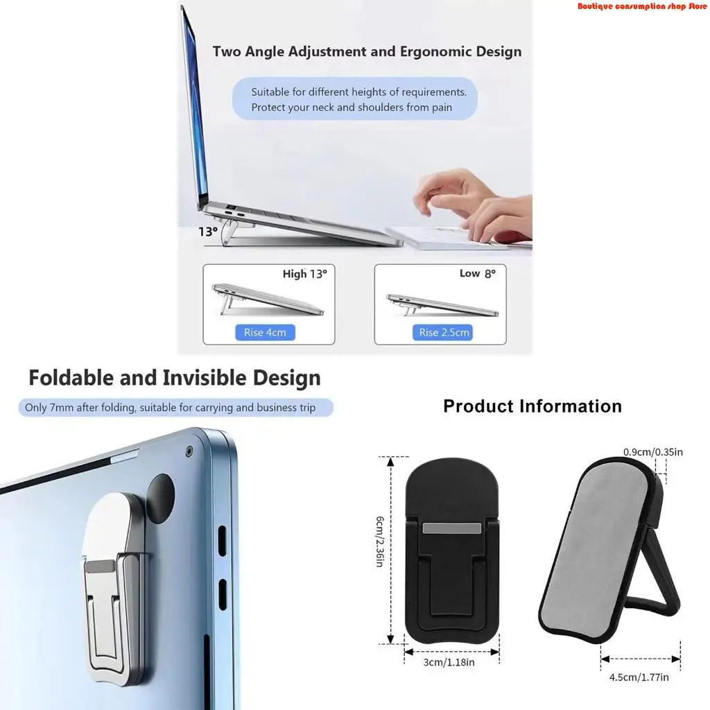 L9NA Invisible Double Laptop Holder, Space Saving with Double Slot and Adjustable