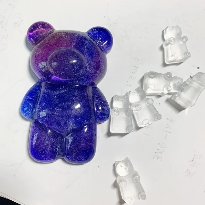 Moule en silicone en résine d'ours et de beurre pour les élections en cristal, bijoux tridimensionnels mignons, installation de bricolage
