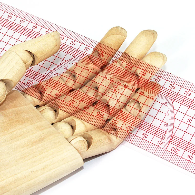 50 سنتيمتر/19.68 بوصة و 5 سنتيمتر/2 بوصة مسطرة بلاستيكية مزدوجة النطاق ، أداة قياس مرنة للخياطة والصياغة #6