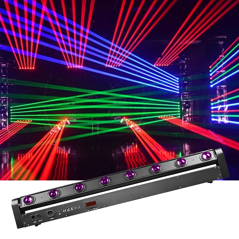 8X10W LED Bar Beam Moving Head Light 9/38 DMX512 Hot Wheel Infinite Rotating RGBW 4IN1 Stage Lighting Effect For DJ Disco Party