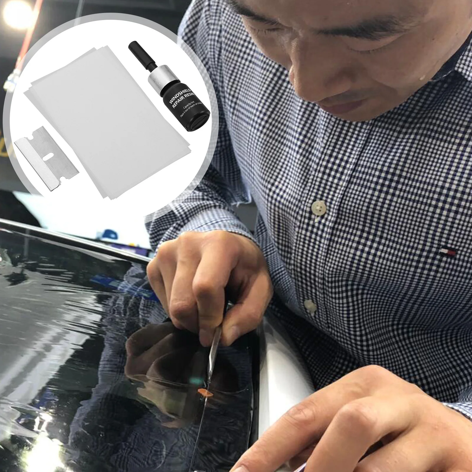 

1 комплект, комплект для ремонта царапин на стекле, сильный комплект для ремонта лобового стекла, автомобильный чип для ремонта трещин, инструмент для ремонта лобового стекла