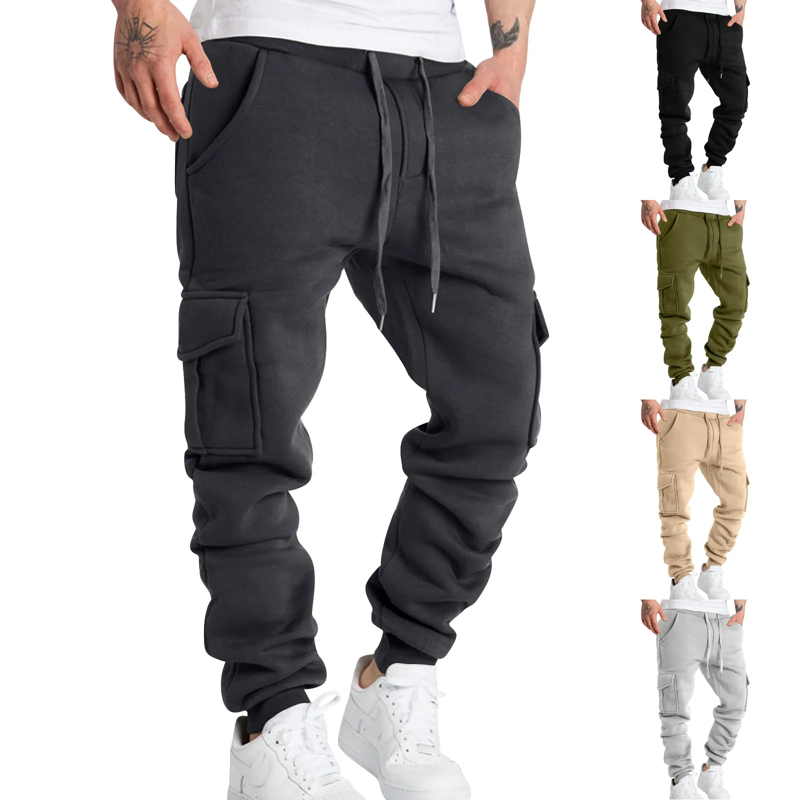 MenS Sports Pocket Work Clothes Casual Loose Shorts Casual Jogging Drawstring Shorts Cargo Waterproof Pants Outdoors Trousers