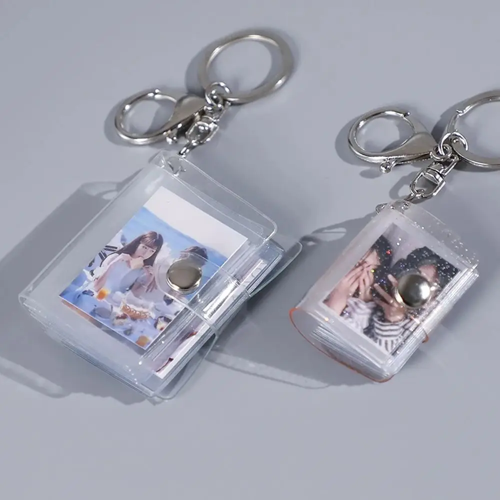 Gift Small Photo Holder Mini Card Holder Pictures Storage Card Book Keyring Card Bag Photo Album Keychain 1 2 Inch