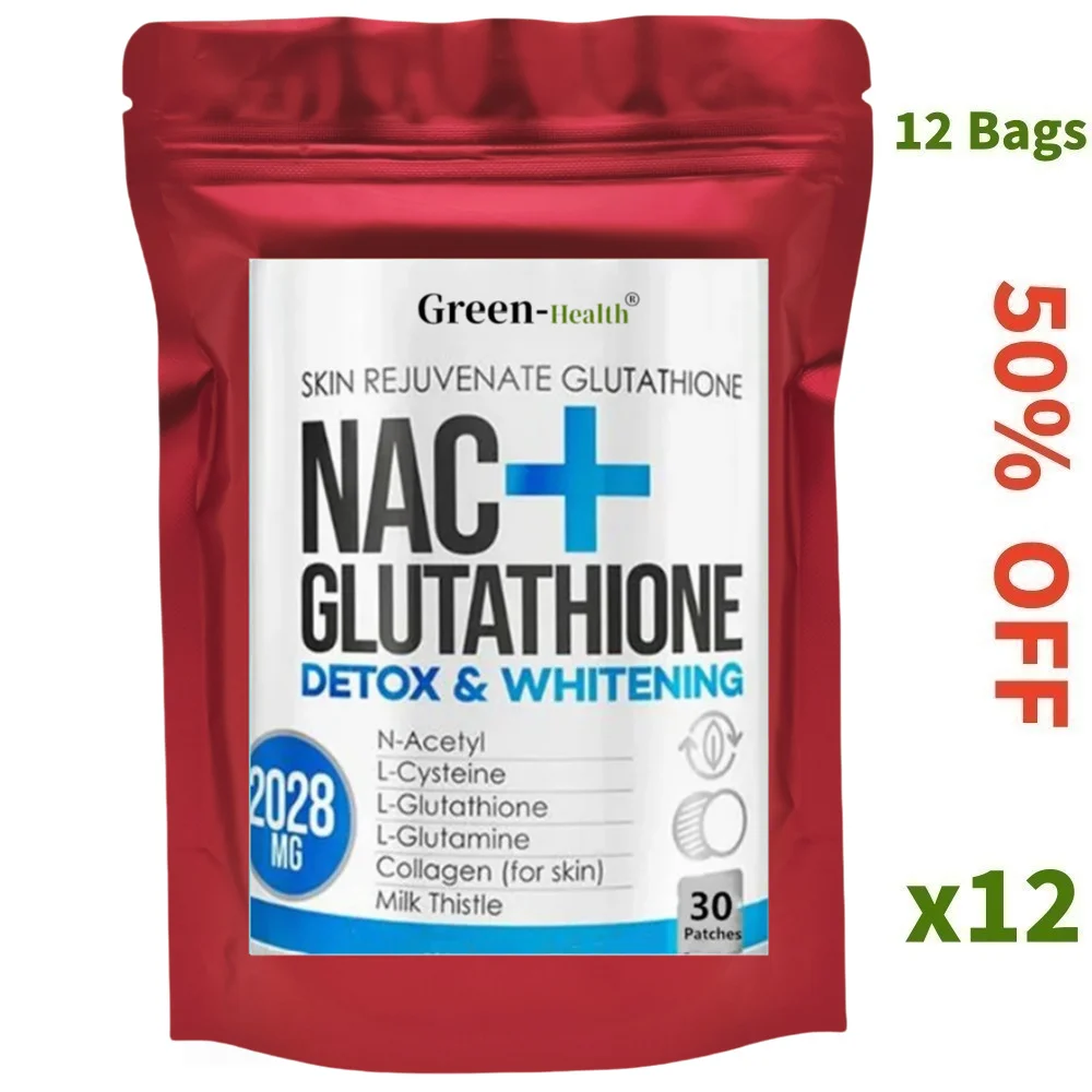 nac+ glutathione 2028 mg Hot sale 30 Patches NAC L-glutathione supplement milk thistle extract and  vitamin C to support immune function