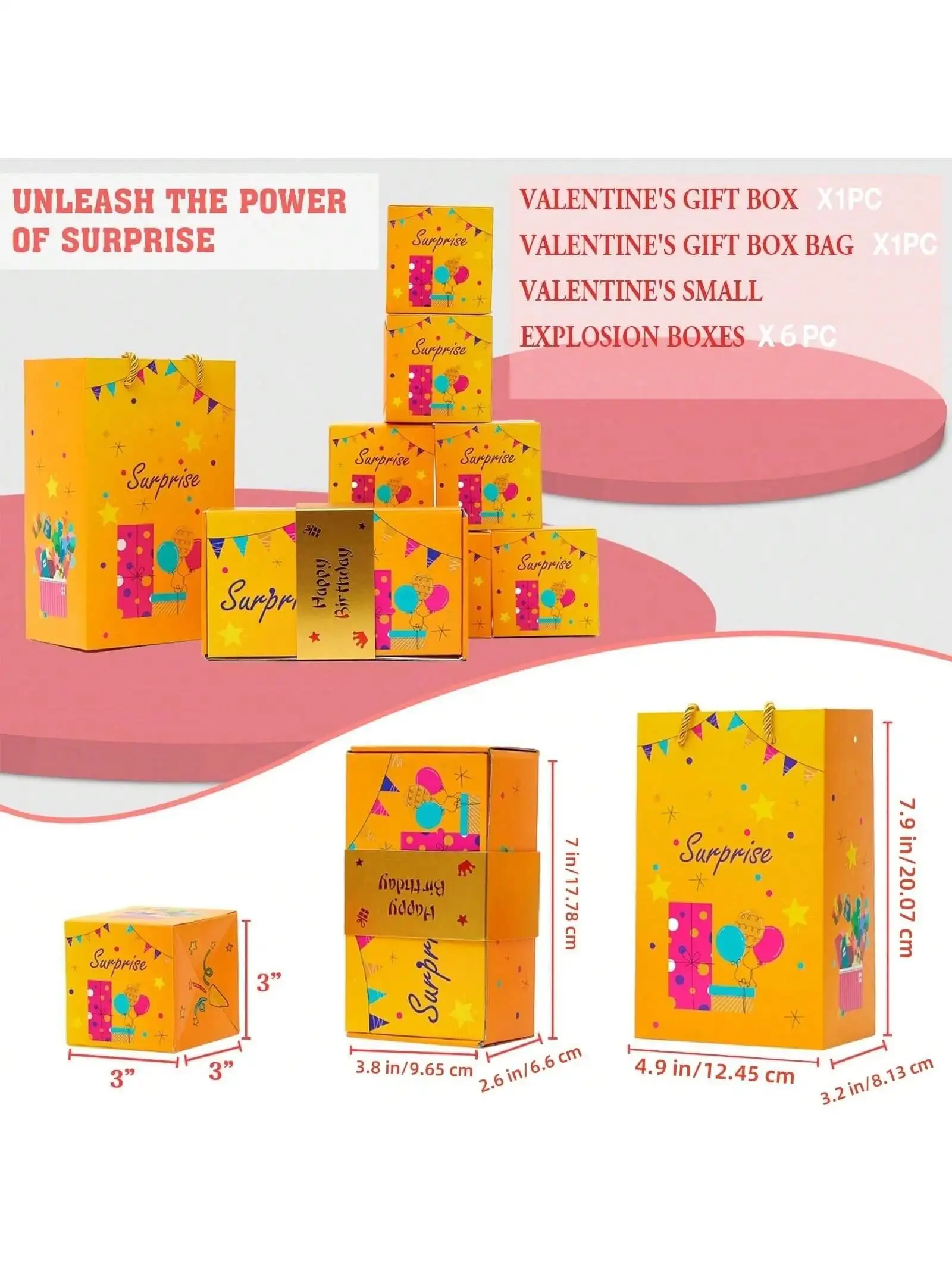 Surprise Gift Box Explosion for Money, Unique Folding Bouncing Red Envelope Gift Box with Confetti, Valentine Proposal  (Yellow)