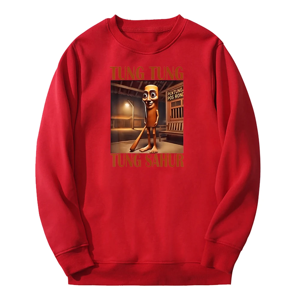GF Brainrot الحيوانات Tung Tung Tung Sahur Merch Crewneck كم طويل الشارع الشهير الرجال النساء البلوز البلوز مضحك الملابس #6