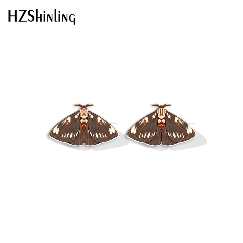 2023 New Moths Stud Earring Various Flying Insects Acrylic Resin Earrings Epoxy Handmade Jewelry Gifts Friends