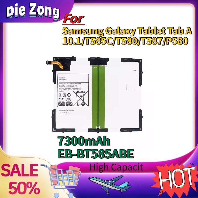 

In Stock For Samsung Galaxy Tablet Tab A 10.1/T585C/T580/T587/P580 Replacement Battery 7300mAh EB-BT585ABE Battery