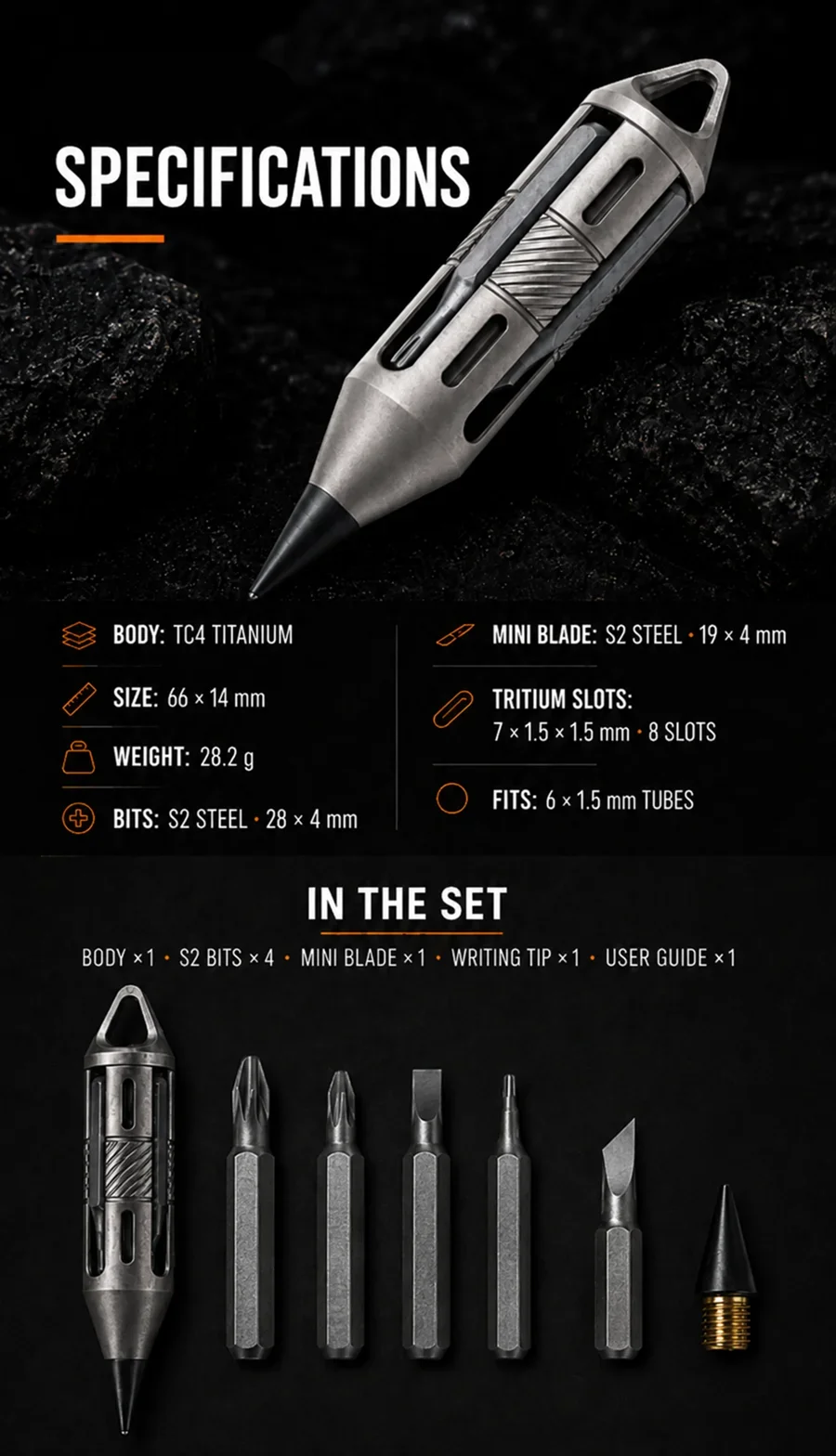 Titanium Alloy Mini Pen Screwdriver Portable Outdoor Camping Multi-functional Gear Pocket Tools EDC