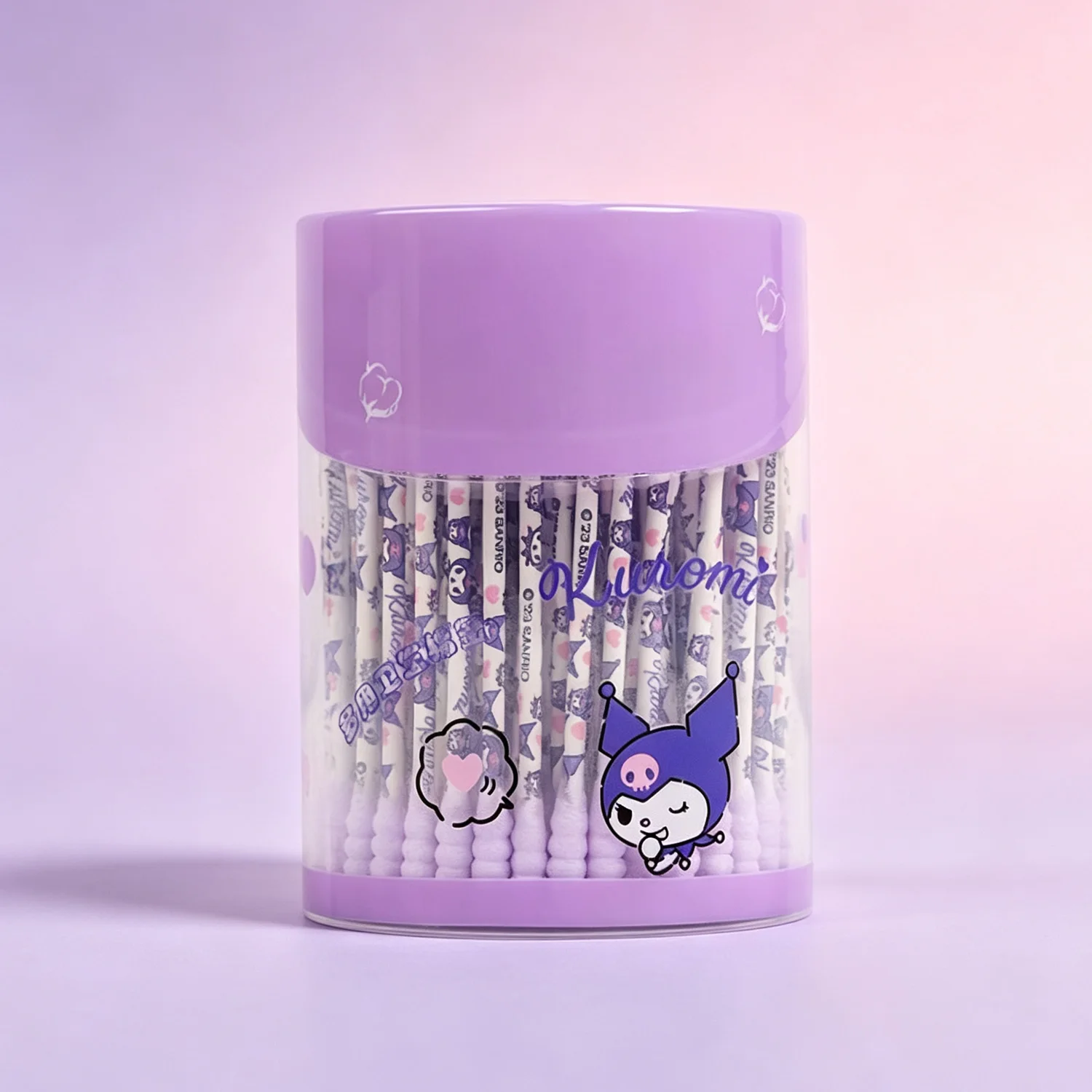 Hello Kitty, Kuromi, Cinnamoroll, My Melody – Baumwollstäbchen mit niedlichem Aufdruck, Papierstäbchen mit Baumwollspitze und Aufbewahrungsbox für die Reinigung von Make-up. – Detail 6