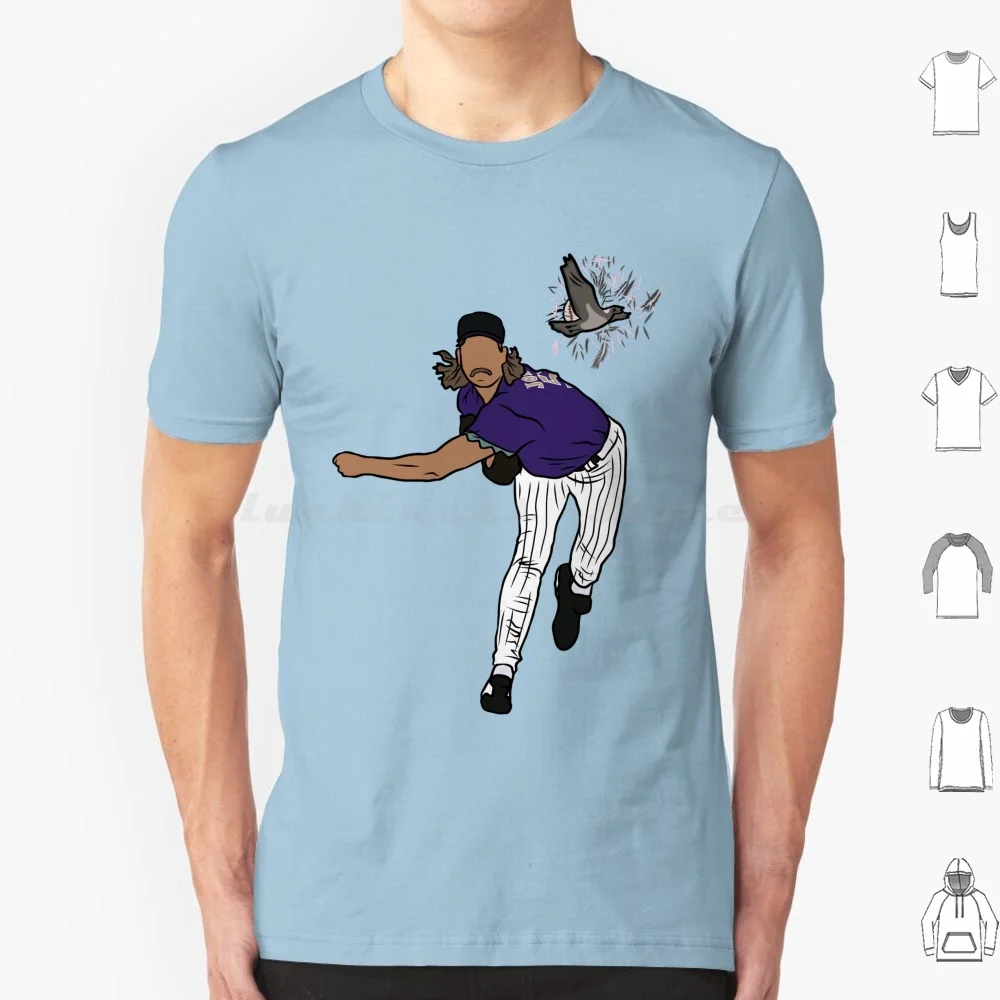 Randy Johnson Hits The Bird T Shirt Men Women Kids 6xl Sports Baseball Randy Johnson Jackson Bird Pidgeon Funny Meme Pitch