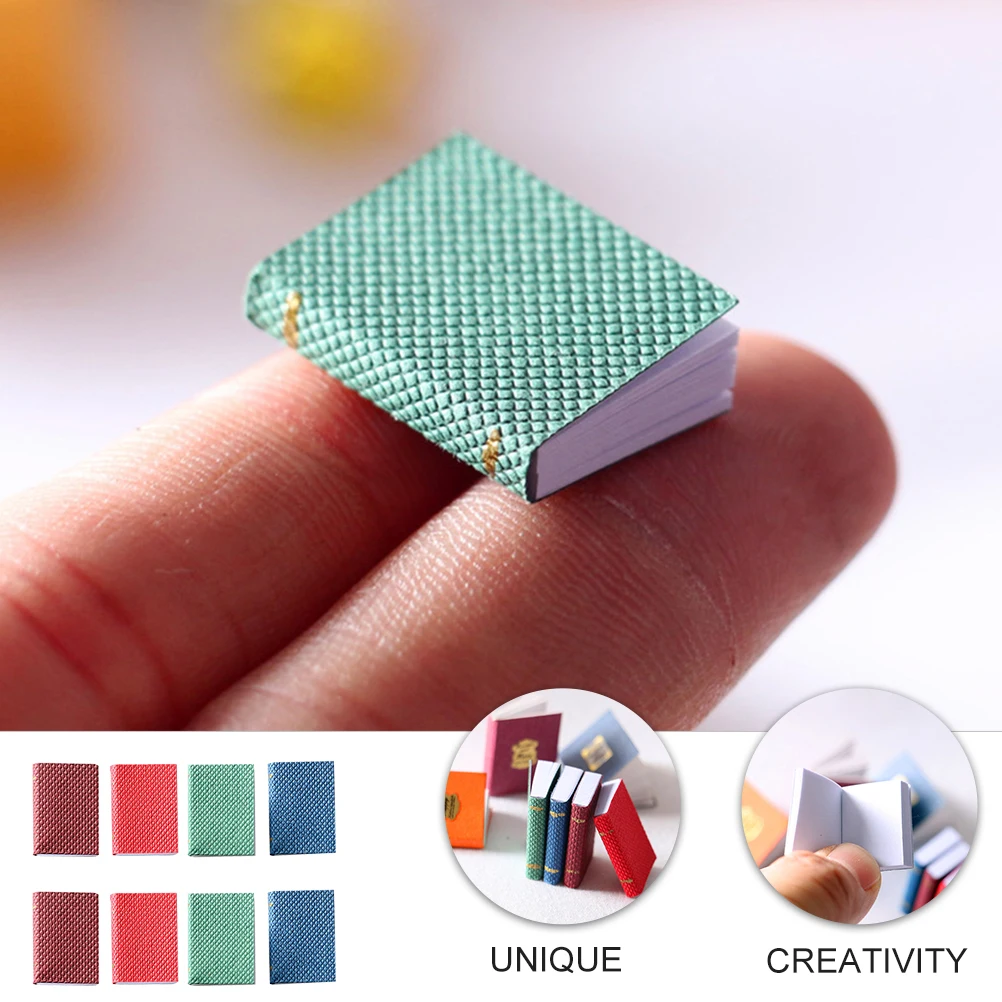 

8 Pcs Book Props Simulation Decoration Mini Notebook Themed Miniature Mini-book Miniatures Books