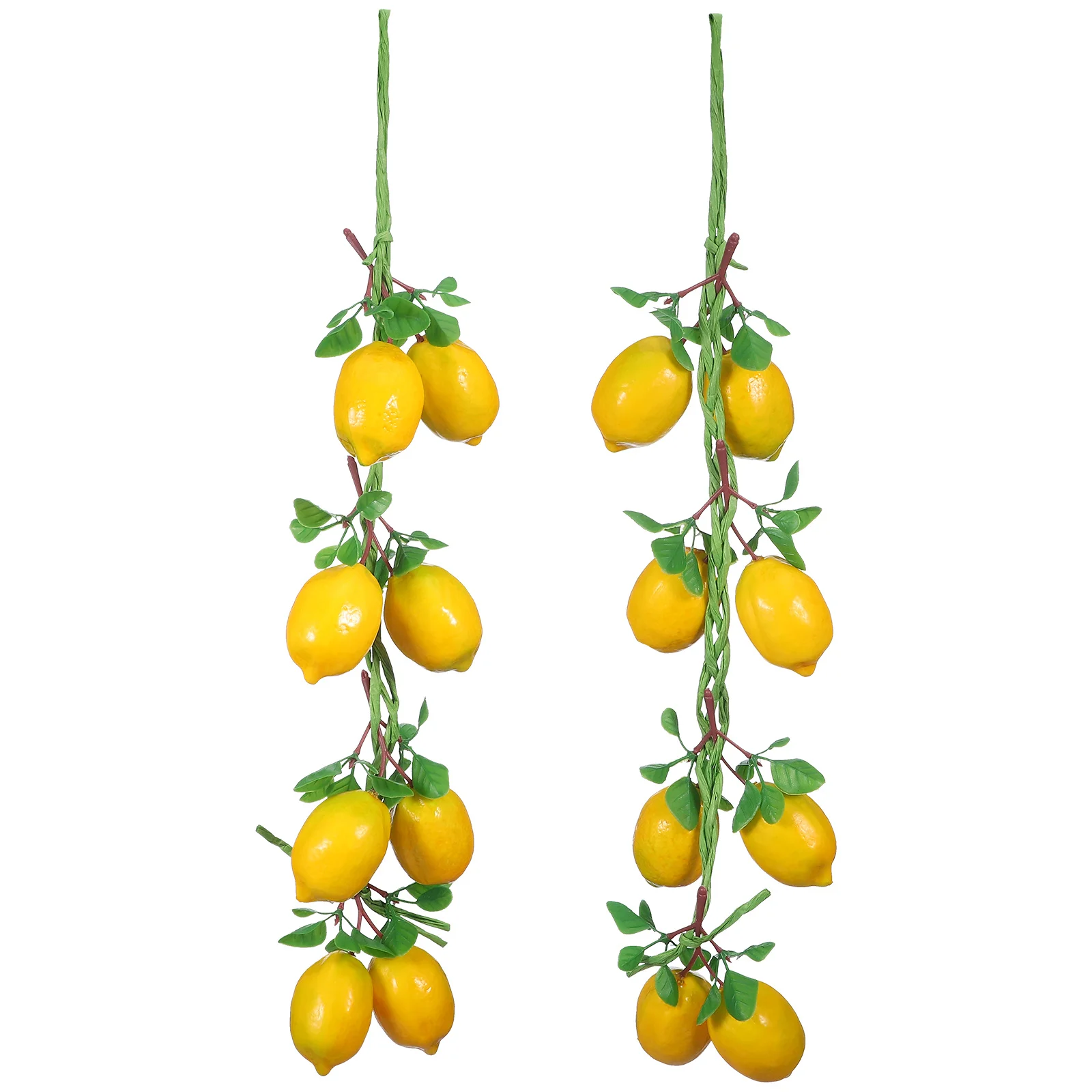 

2 Bunches Simulation Lemon String Lifelike Decorative Hanging Fruit Prop Party Layout Fake Lemon Skewer Wall Decor