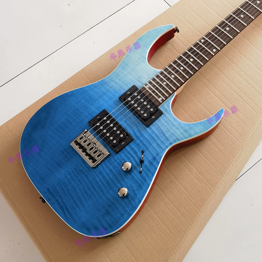 RG electric guitar,flame maple top,high quality pickups,high grade nickel-plated components