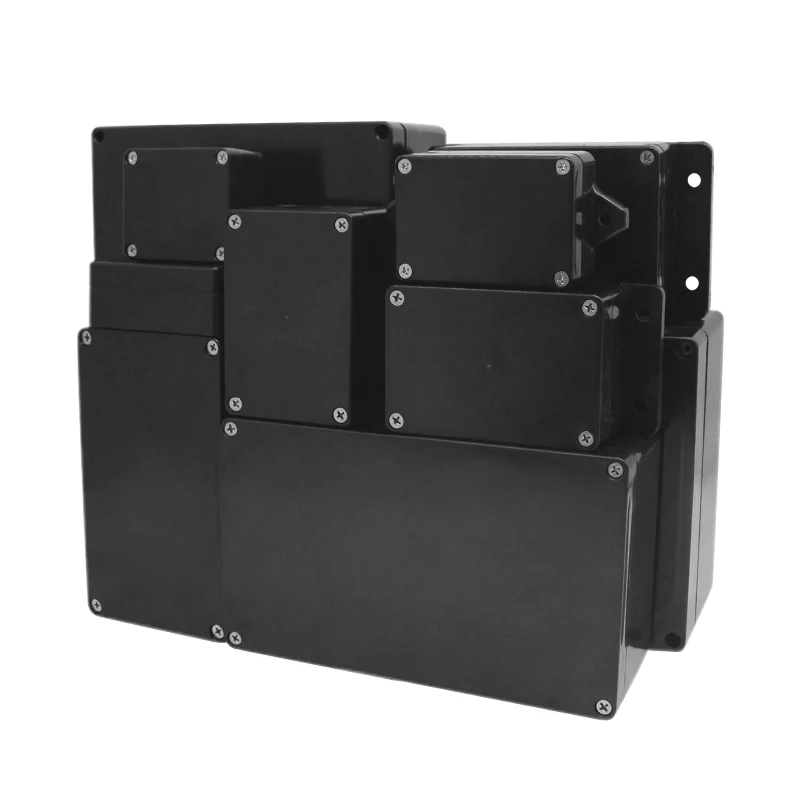 Black Box Outdoor Waterproof Case Plastic Box Electronic Project Case Instrument Waterproof Junction Box Housing