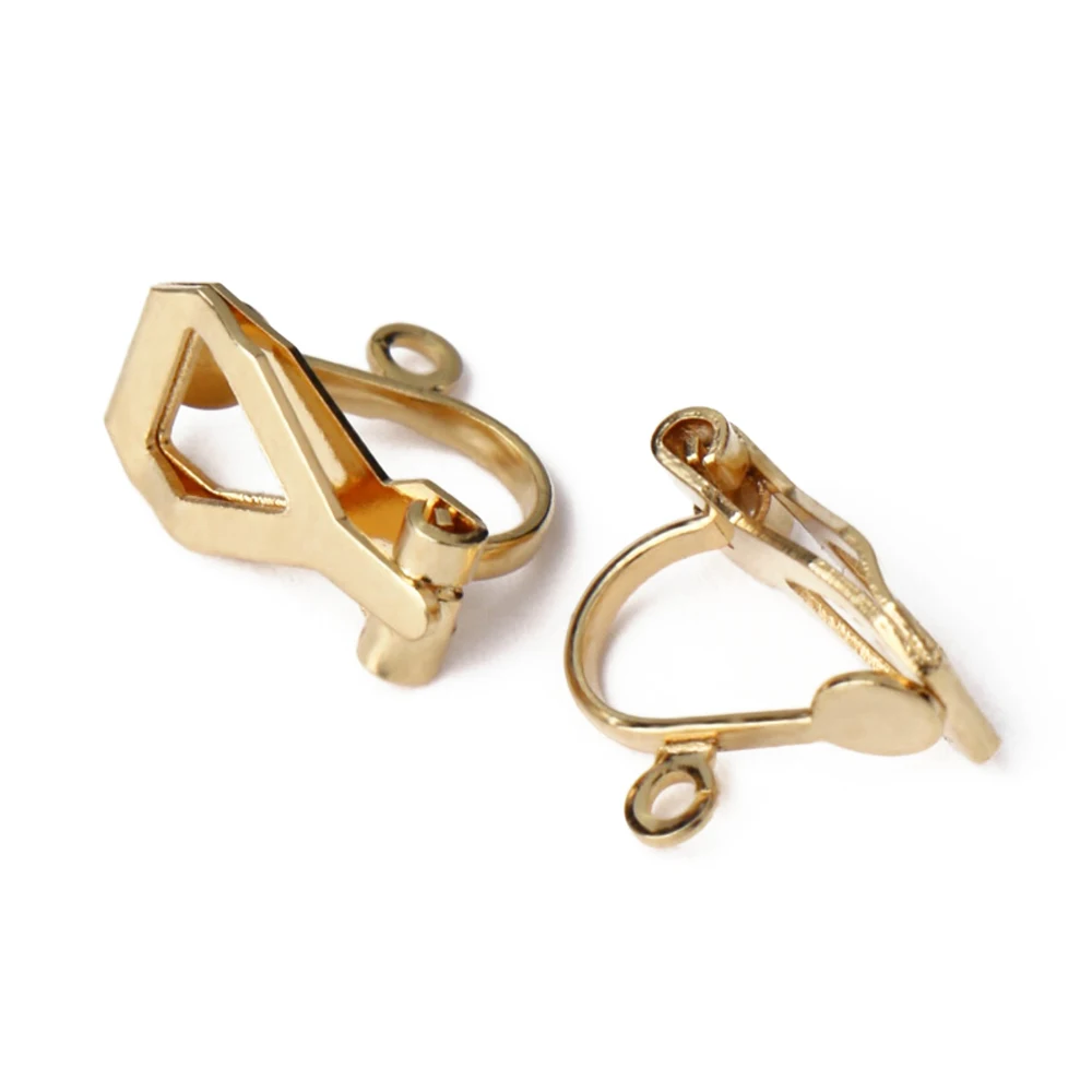 30Pcs Stainless Steel Ear Clips Earrings Clasps Making Materials Gold Silver Clip on Earrings no Pierced DIY Earring Accessories