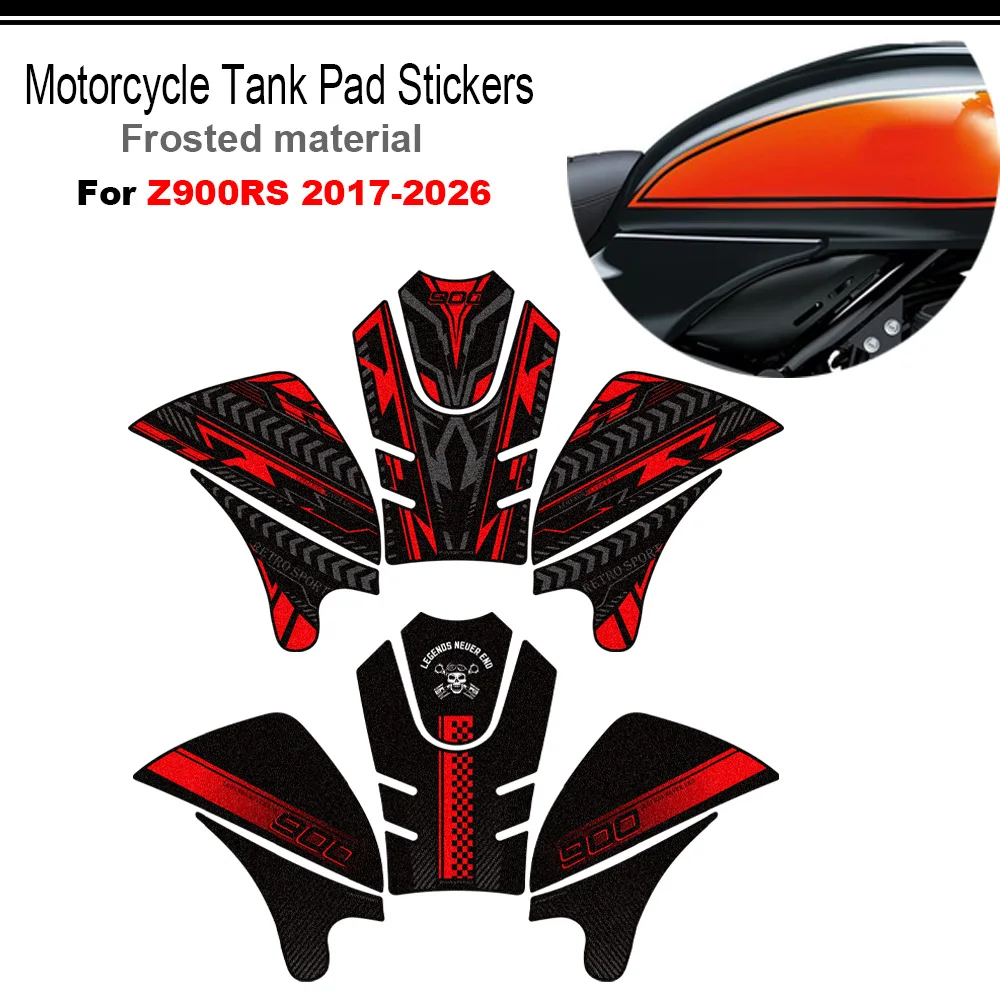 For Z900RS Z900 RS Cafe SE ABS Motorcycle Anti-slip Fuel Tank Pad Tank Pad Cap Grips Gas Fuel Kit Knee Decals Sticker 2017-2026
