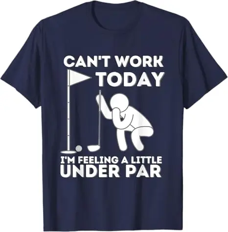 今日は仕事に行けない、ちょっとパーカット気味 - ゴルフTシャツ ノベルティギフト ゴルフ愛好家 プレーヤー 皮肉な言葉入りTシャツ Y2Kファッション