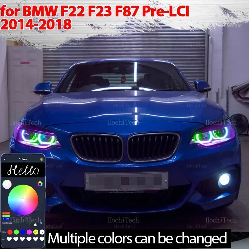 

For BMW 2 series F22 F23 F87 2014-2018 218i 220i 228i 218d 220d Playable Light LED Angel Eyes Rings Kit turn signal DRL For