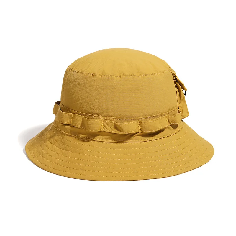 Waterproof Bucket Hat with Cords for Outdoor Caps Men Women Sun Protection for Hiking Fishing Beach