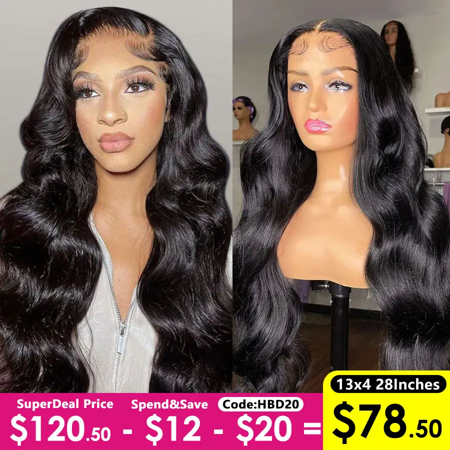 

32 Inch Body Wave 13x6 Hd Lace Frontal Wig 220 Density Pre Plucked Remy Glueless Wigs 13x4 Lace Frontal Human Hair Wig For Women