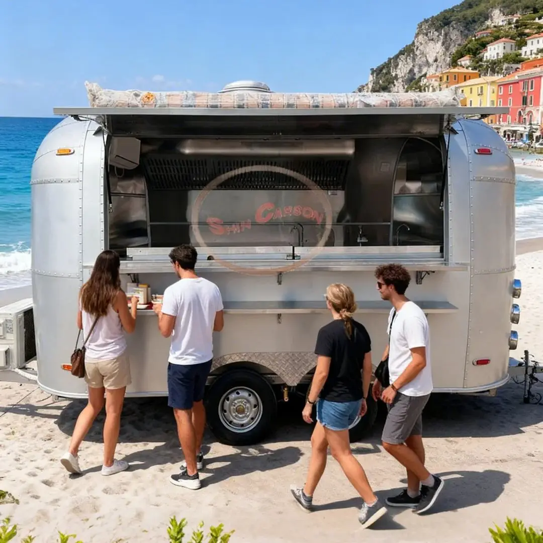 Large-Capacity Waterproof Wear-Resistant Urban Stall Food Trailer - Outdoor Mobile Vending & Delivery Commercial Trailer
